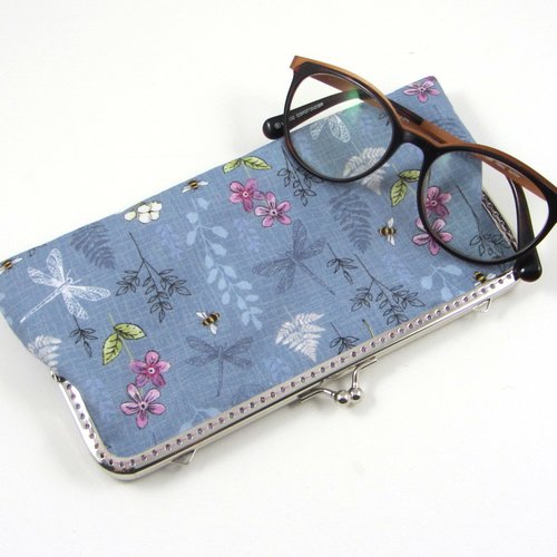 Étui à lunettes en coton, doublé et molletonné