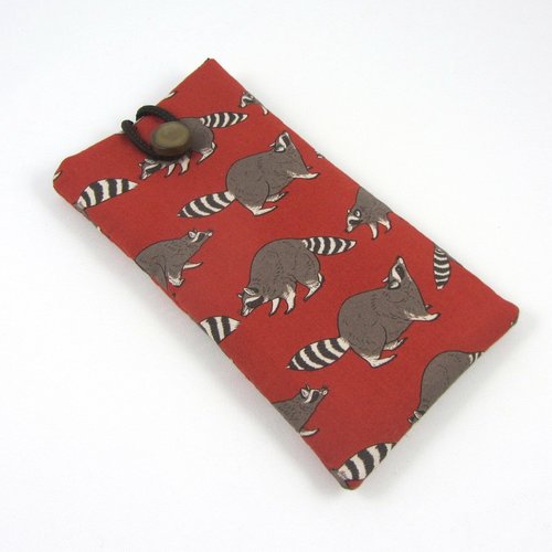 Etui i phone en coton raton laveur, pochette telephone portable