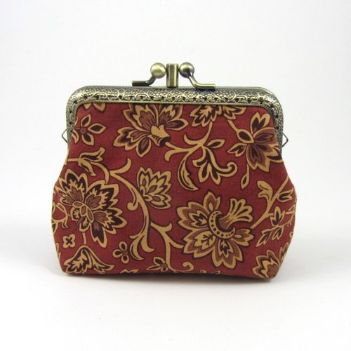 Porte monnaie à double compartiments, fermoir métallique