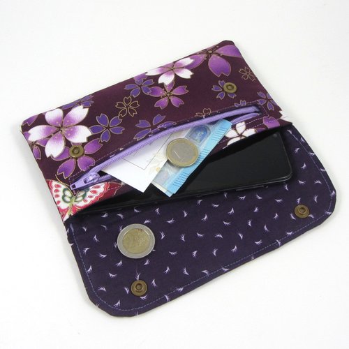 Pochette en coton double compartiments