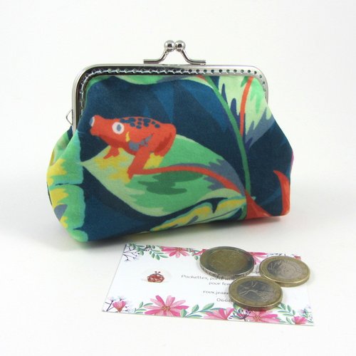 Porte monnaie en velours imprimé
