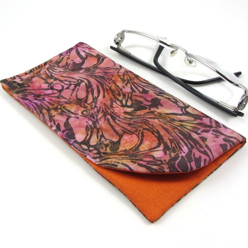 Étui à lunette simple en coton batik