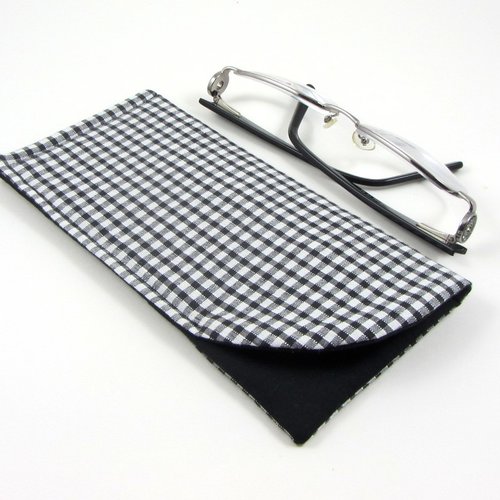 Étui à lunette simple en coton vichy