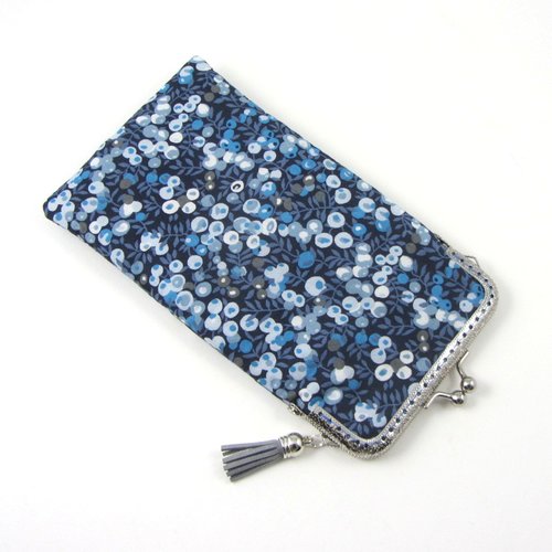 Etui i phone en coton liberty à fermoir métal