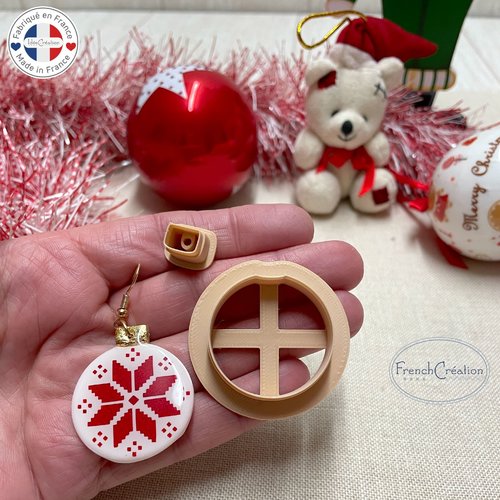 Emporte-pièces thème noël scandinave, création unique pour bijoux en argile polymère, christmas clay cutter,