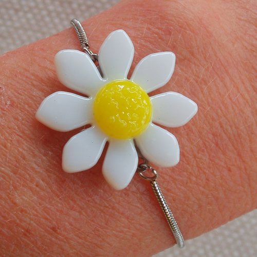 Bracelet marguerite en verre