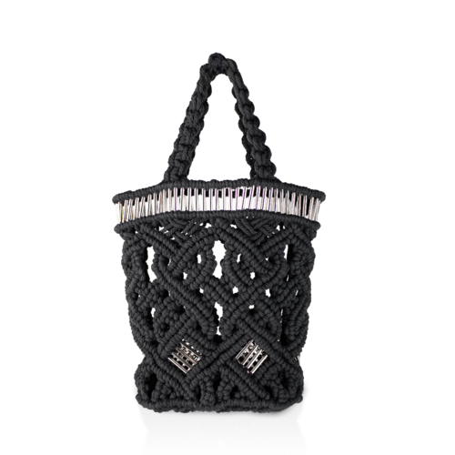 Sac cabas macrame bali petit modèle freyssinet spirit tote bag luxe sac à main crochet boho style hippy chic ibiza coton recyclé n