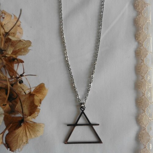 Collier occulte symbole air triangle, ésotérique, magie, alchimie, elément, wicca, gothique, sorcière, minimaliste