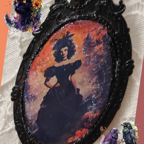 Broche marie lacey sorcière vintage et le rituel de samhain  pour l'ouverture du passage entre deux mondes, procès des sorcières de salem
