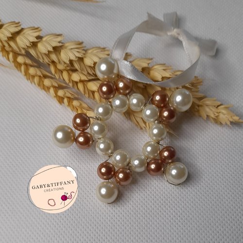 Etoile en perles nacré, décoration de noël