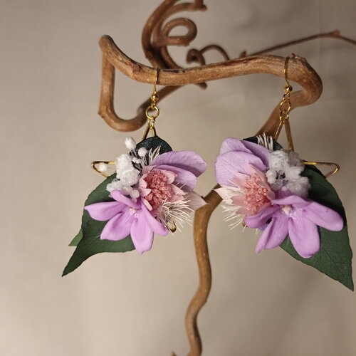 Boucles d'oreilles pendantes "étoile du matin "