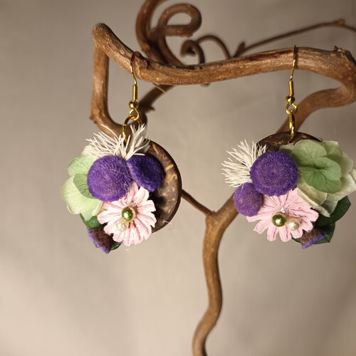 Boucle d'oreilles pendantes " voilette "