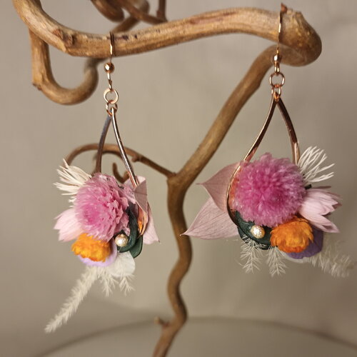 Boucle d'oreilles pendantes " rosée du matin "