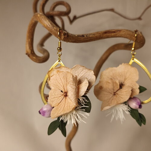 Boucles d'oreilles pendantes " tendresse ".