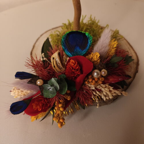 Peigne florale " eclat d'amazone "