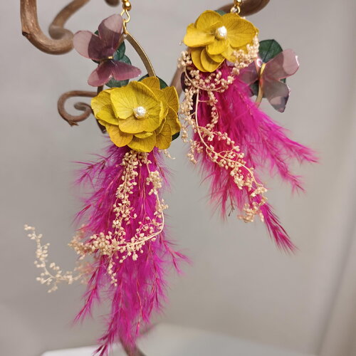 Boucles d'oreilles atypiques " nectar de pampa "