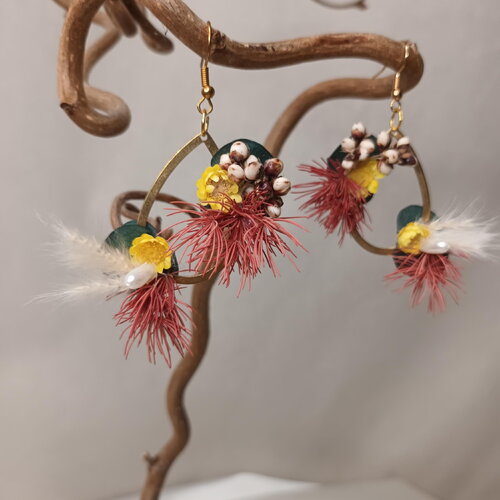 Boucles d'oreilles pendantes " etoile des marais "