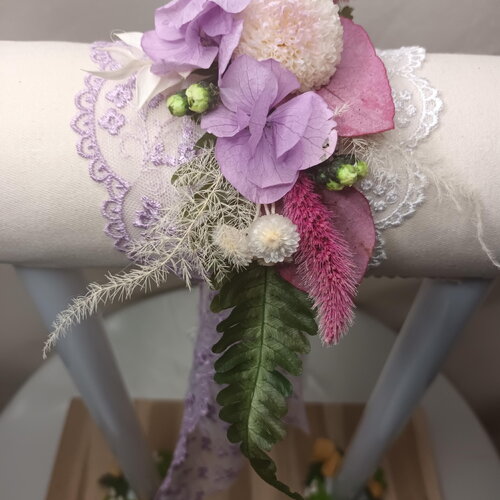 Bracelet  ruban dentelle " rêverie d'opaline "