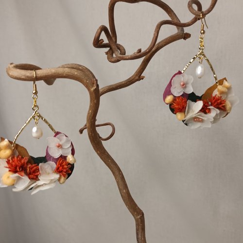 Boucles d'oreilles pendantes " ecume des collines "
