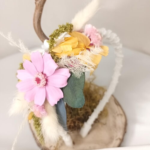 Serre tête fleuri  " écrin de zinnia " .