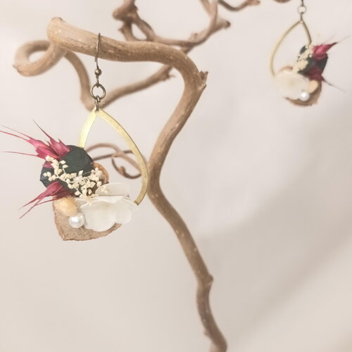 Boucle d'oreilles pendantes " l’épi enchanté ".