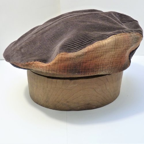 Casquette plate t56 à 59 velours/écossais lainage (homme n°23, ajustable, homme, femme, fête des pères, cad