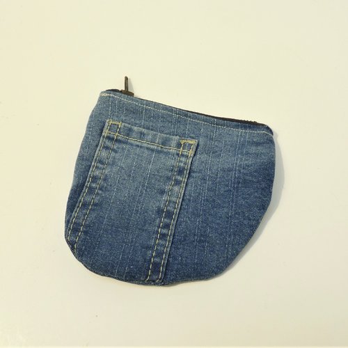 Porte-monnaie zippé homme en jean recyclé double poche original