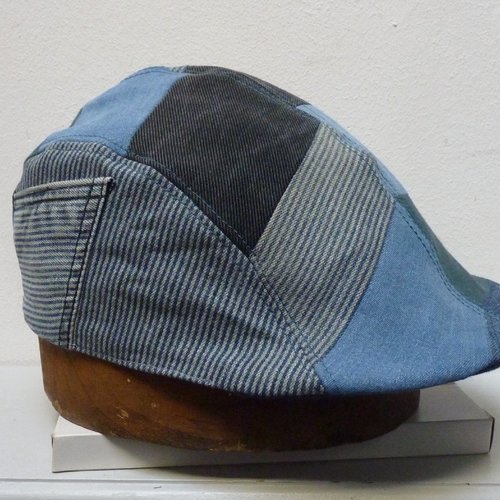 Casquette patchwork bec de canard t58/62 geg n°28, cadeau homme, flat-cap