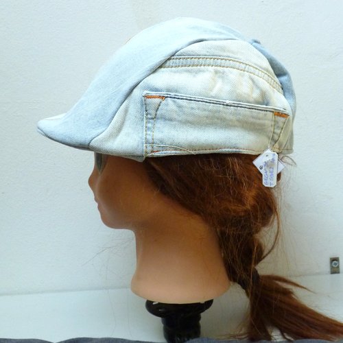 Casquette bec de canard t59/62 geg n°30 bleu clair, cadeau homme, flat-cap