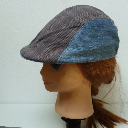 Casquette patchwork bec de canard t56/58 geg n°29, cadeau homme, flat-cap