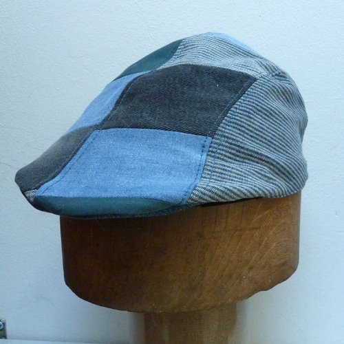 Casquette patchwork bec de canard t56/58 geg n°41, cadeau homme, flat-cap