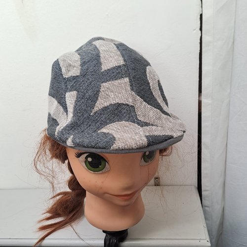 Casquette patchwork bec de canard t54/55 geg n°45, cadeau homme, flat-cap