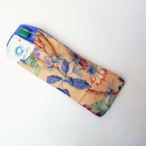 Etui pour brosse à dents et dentifrice tons rose et bleu imperméable