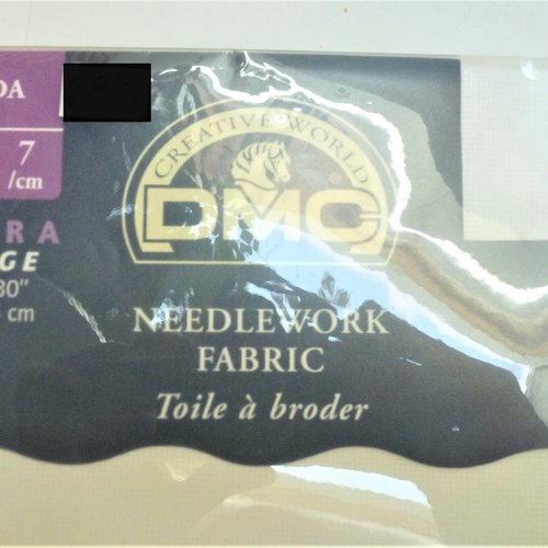Coupon neuf de toile à broder aïda 50 x 75 cm - 7/cm dmc