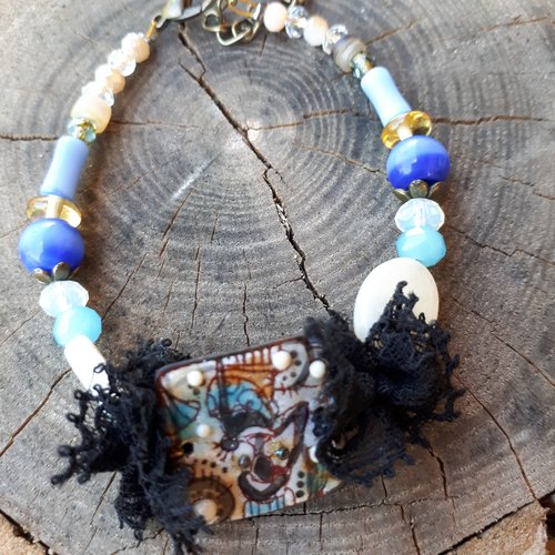 Bracelet reglable :le chat noir