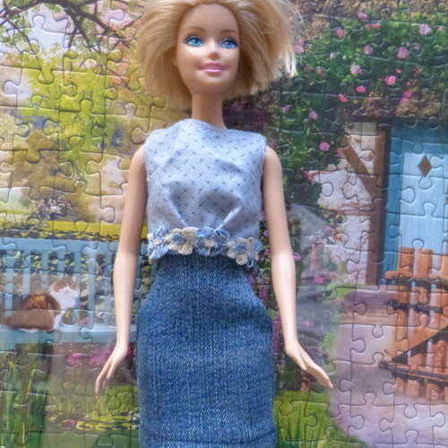 Vêtement pour poupée barbie - ensemble jupe