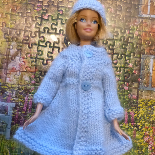 Vêtement pour poupée barbie - ensemble manteau