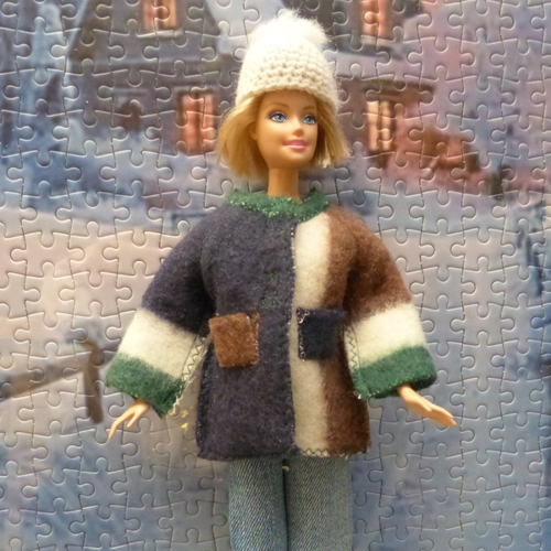 Vêtement pour poupée barbie - manteau