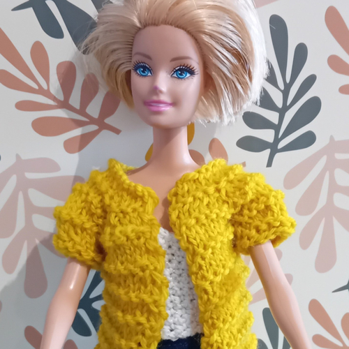 Vêtement pour poupée barbie - gilet long