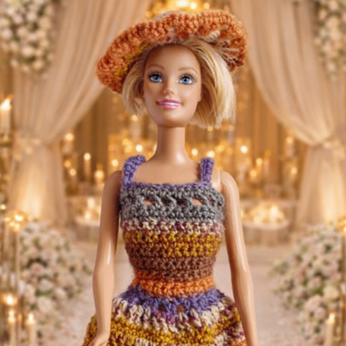 Vêtements pour poupée barbie - robe en laine