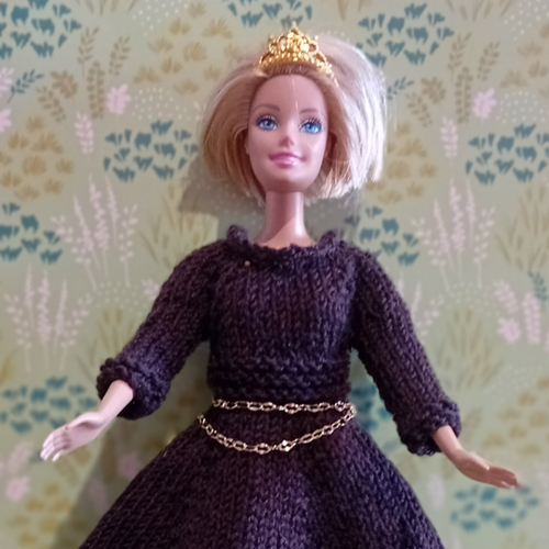 Robe + diadème + ceinture + chaussures pour poupée barbie modèle unique