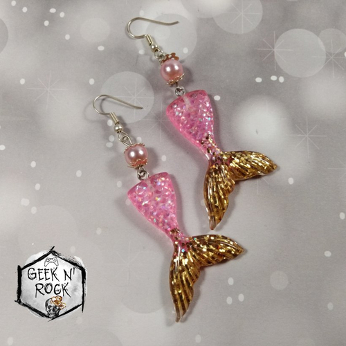 Boucles d'oreilles sirènes au clair de lune
