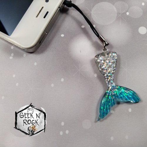 Bijoux de portable bouchon anti-poussière queue de sirène