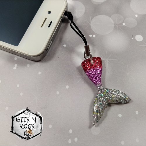 Bijoux de portable bouchon anti-poussière queue de sirène