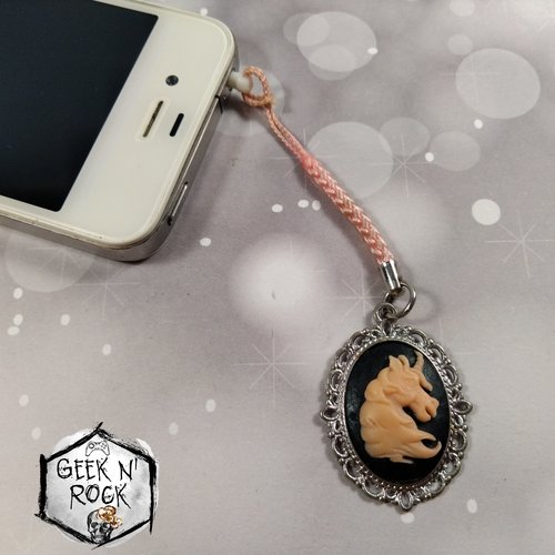 Bijoux de portable bouchon anti-poussière licorne rose pastel