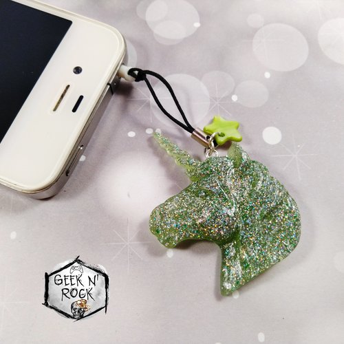 Bijoux de portable bouchon anti-poussière licorne