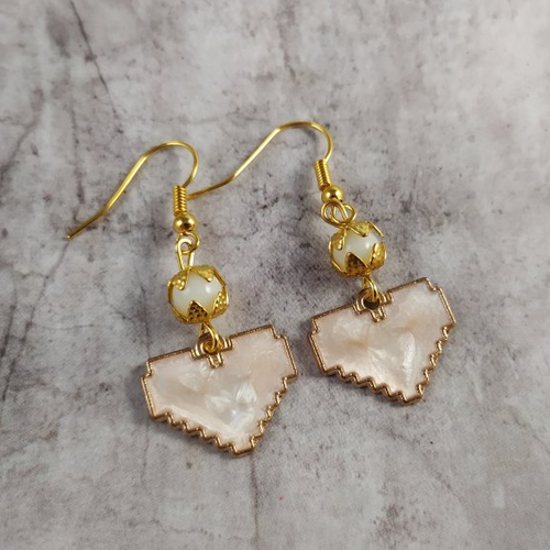 Boucles d'oreilles geek  coeur pixel console de jeux vidéo gameboy retro gaming