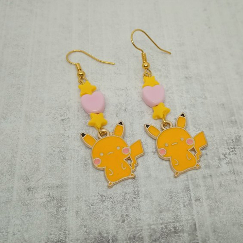 Boucles d'oreilles geek attrapez les tous ! pikachu kawaii pokemon