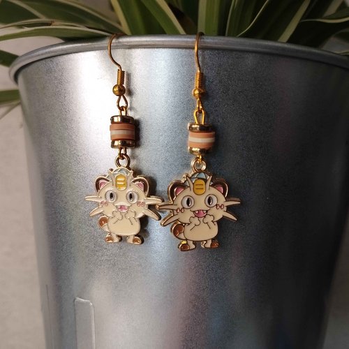 Boucles d'oreilles geek attrapez les tous ! miaouss kawaii pokemon