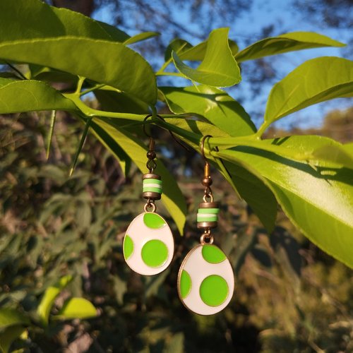 Boucles d'oreilles geek jeux vidéo oeuf de yoshi